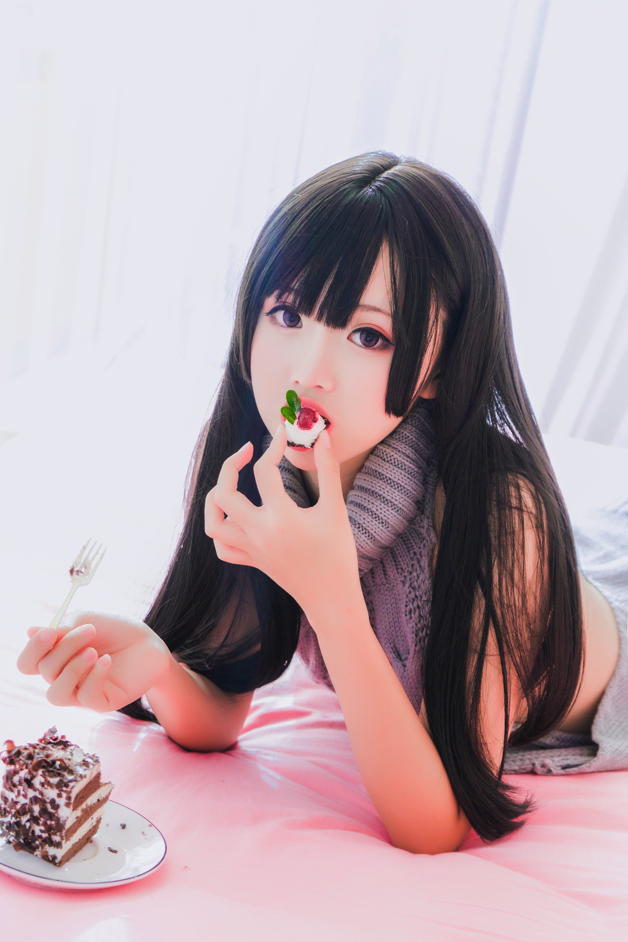 面饼仙儿 - NO.006 Coser面饼仙儿 露背毛衣[41P]-XikXak